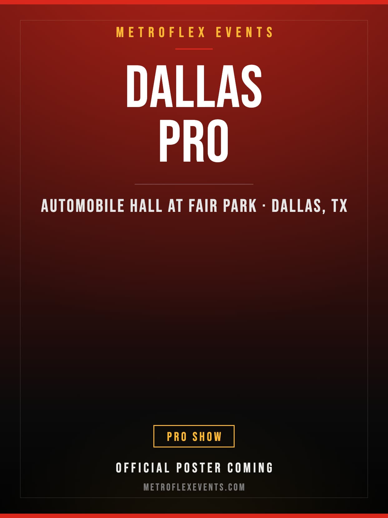 Dallas Pro 2027 Event Poster