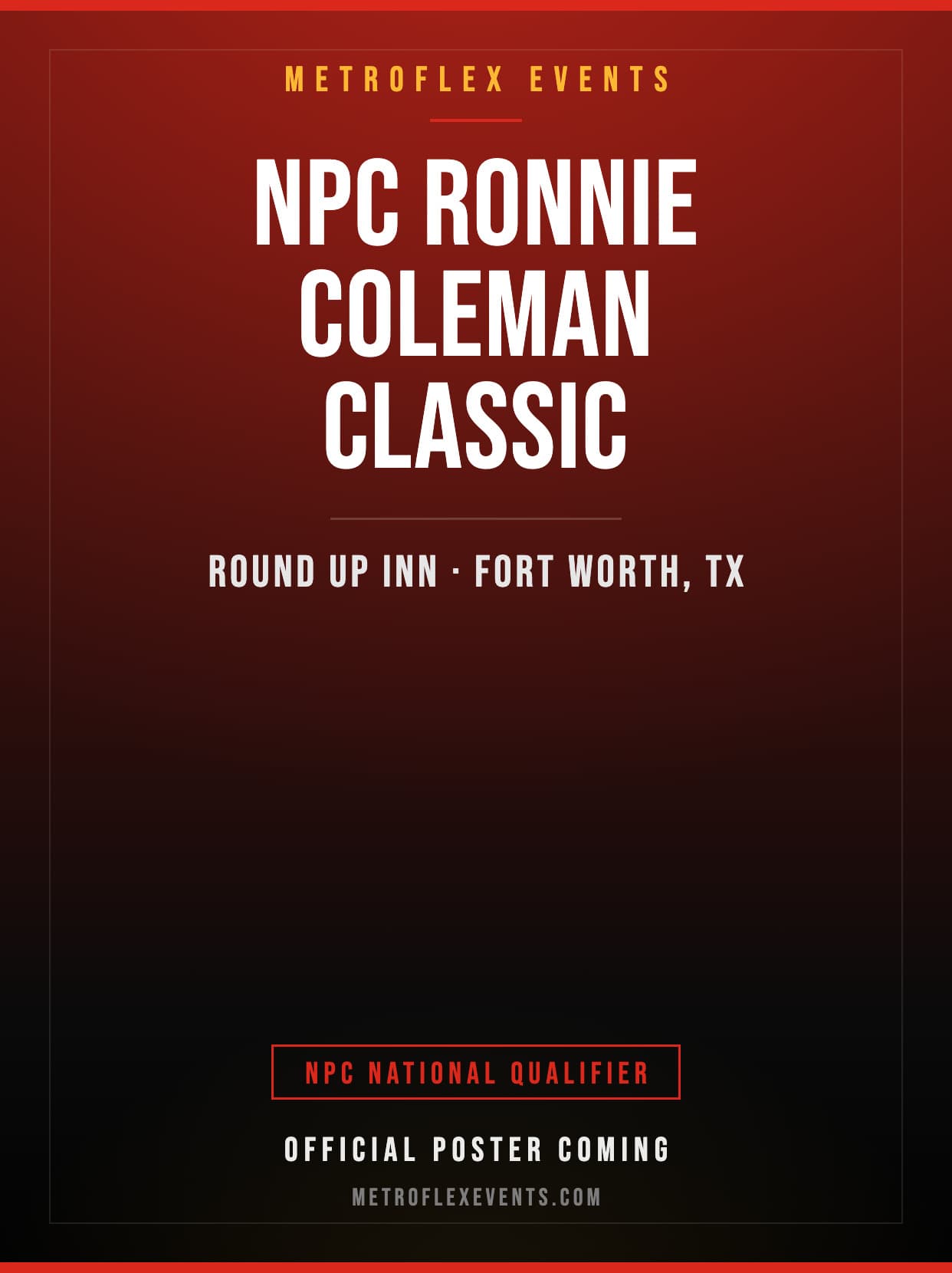 Ronnie Coleman Classic 2027 Event Poster